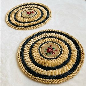 Vintage needlepoint trivets/ wall art